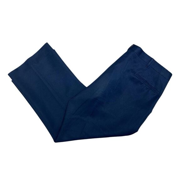 Mens Navy Blue Flat Front Dress Pants Size 42 X 31 Formal Business Career - Picture 3 of 7